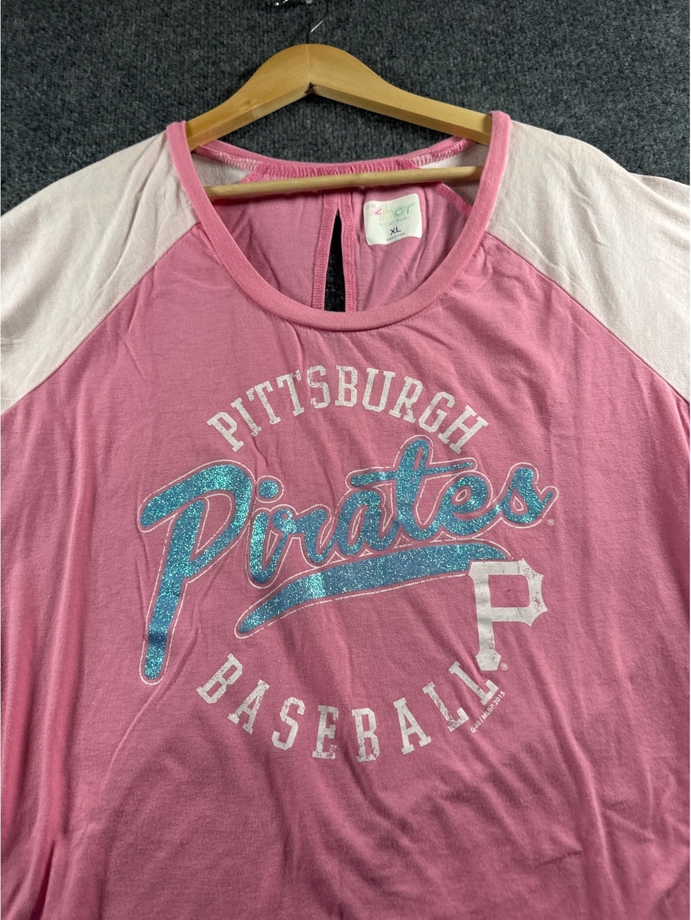 Pittsburgh Pirates G-III 4Her Womens XL Pink Baseball Raglan Graphic T Shirt